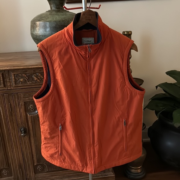 VINTAGE LL Bean Orange Vest Fleece Lined - Picture 10 of 10